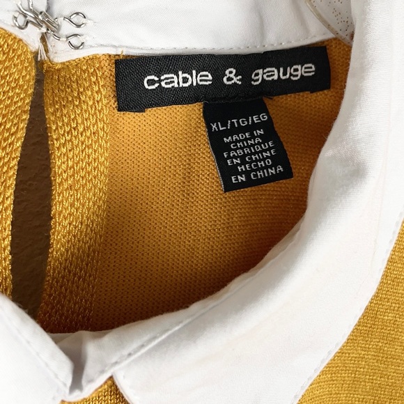 CABLE & GAUGE | Scallop Trim Faux Layer Sweater Shirt Top - Picture 7 of 8